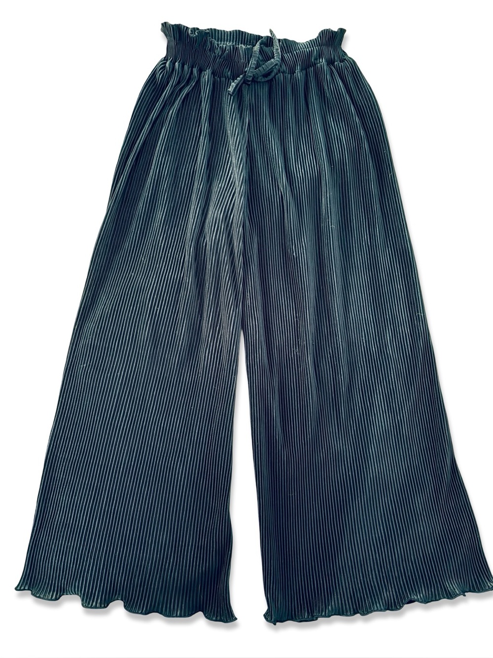 JAPNA GIRLS Wide Leg Pleated Pull-On Pants in Navy